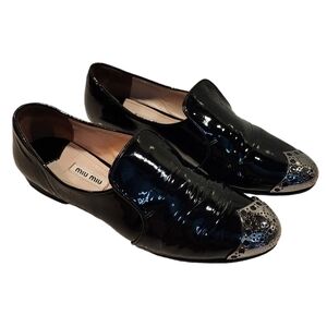 Auth! Miu Miu cap toe oxford flat shoes